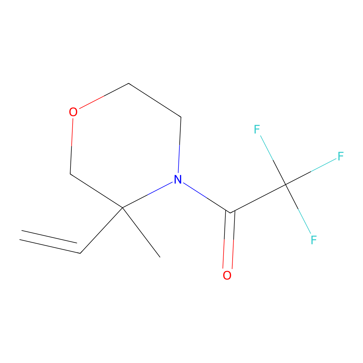 1-(3-Ethenyl-3-methylmorpholin-4-yl)-2,2,2-trifluoroethan-1-one molecular structure, CAS 2680869-76-3
