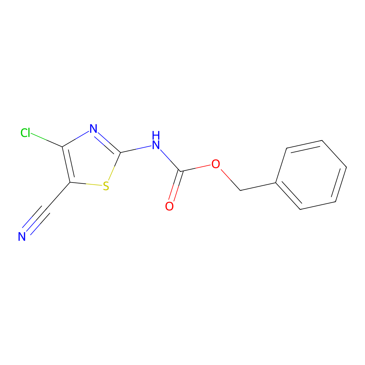benzyl N-(4-chloro-5-cyano-1,3-thiazol-2-yl)carbamate molecular structure, CAS 2680869-78-5