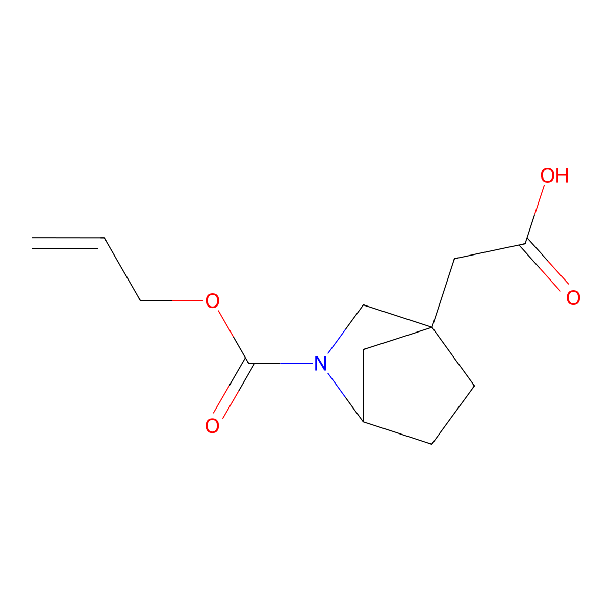 2-{2-[(Prop-2-en-1-yloxy)carbonyl]-2-azabicyclo[2.2.1]heptan-4-yl}acetic acid molecular structure, CAS 2680869-88-7