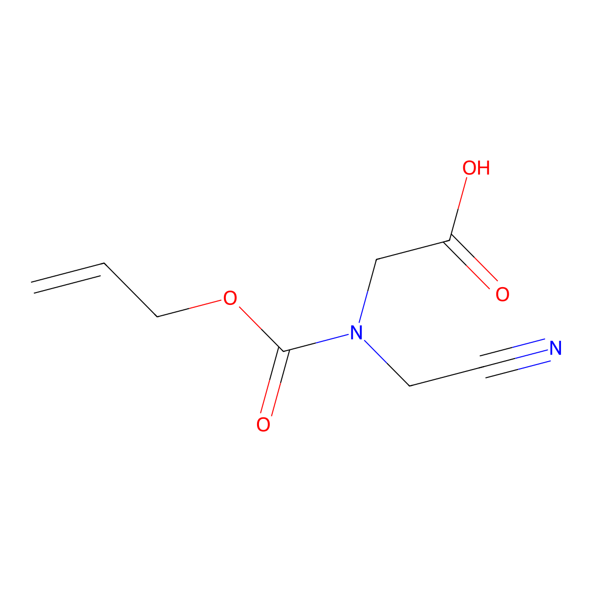 2-[(Cyanomethyl)[(prop-2-en-1-yloxy)carbonyl]amino]acetic acid molecular structure, CAS 2680870-06-6
