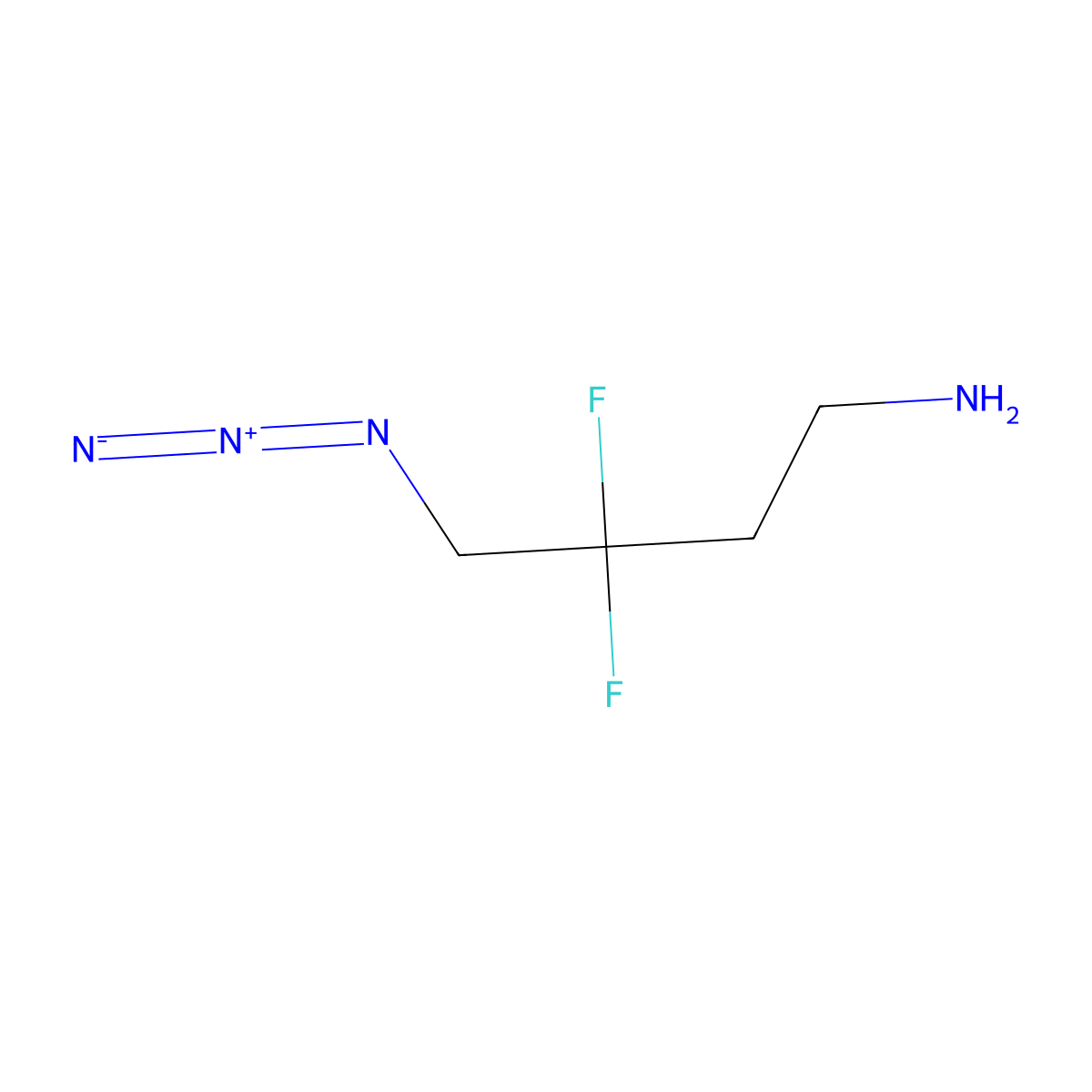 4-Azido-3,3-difluorobutan-1-amine molecular structure, CAS 2680870-08-8