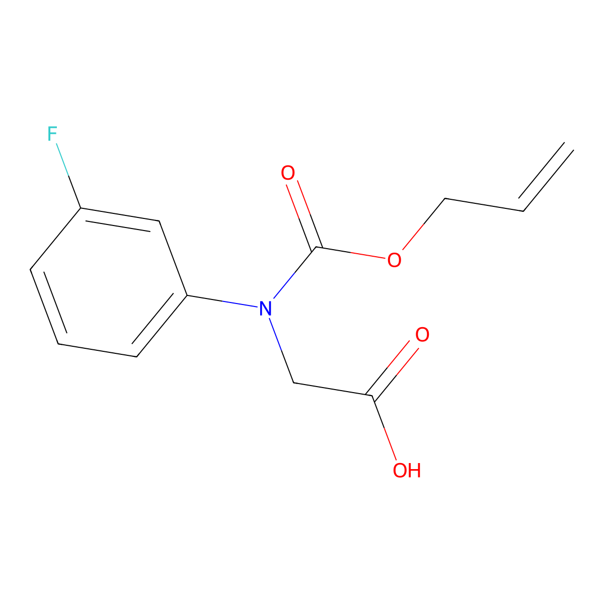 2-[(3-Fluorophenyl)[(prop-2-en-1-yloxy)carbonyl]amino]acetic acid molecular structure, CAS 2680870-17-9