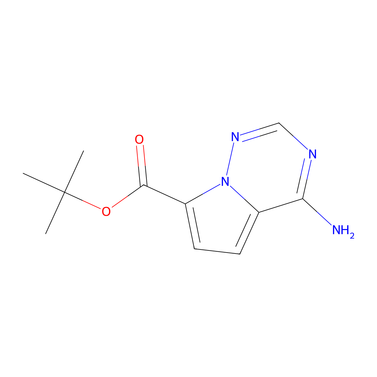 Tert-butyl 4-aminopyrrolo[2,1-f][1,2,4]triazine-7-carboxylate molecular structure, CAS 2680870-19-1