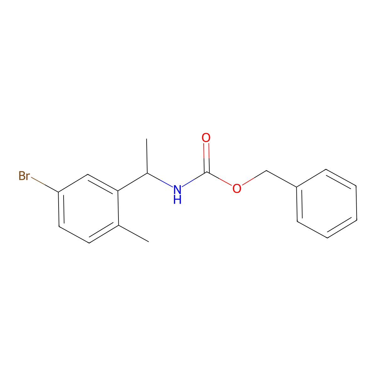 benzyl N-[1-(5-bromo-2-methylphenyl)ethyl]carbamate molecular structure, CAS 2680870-32-8