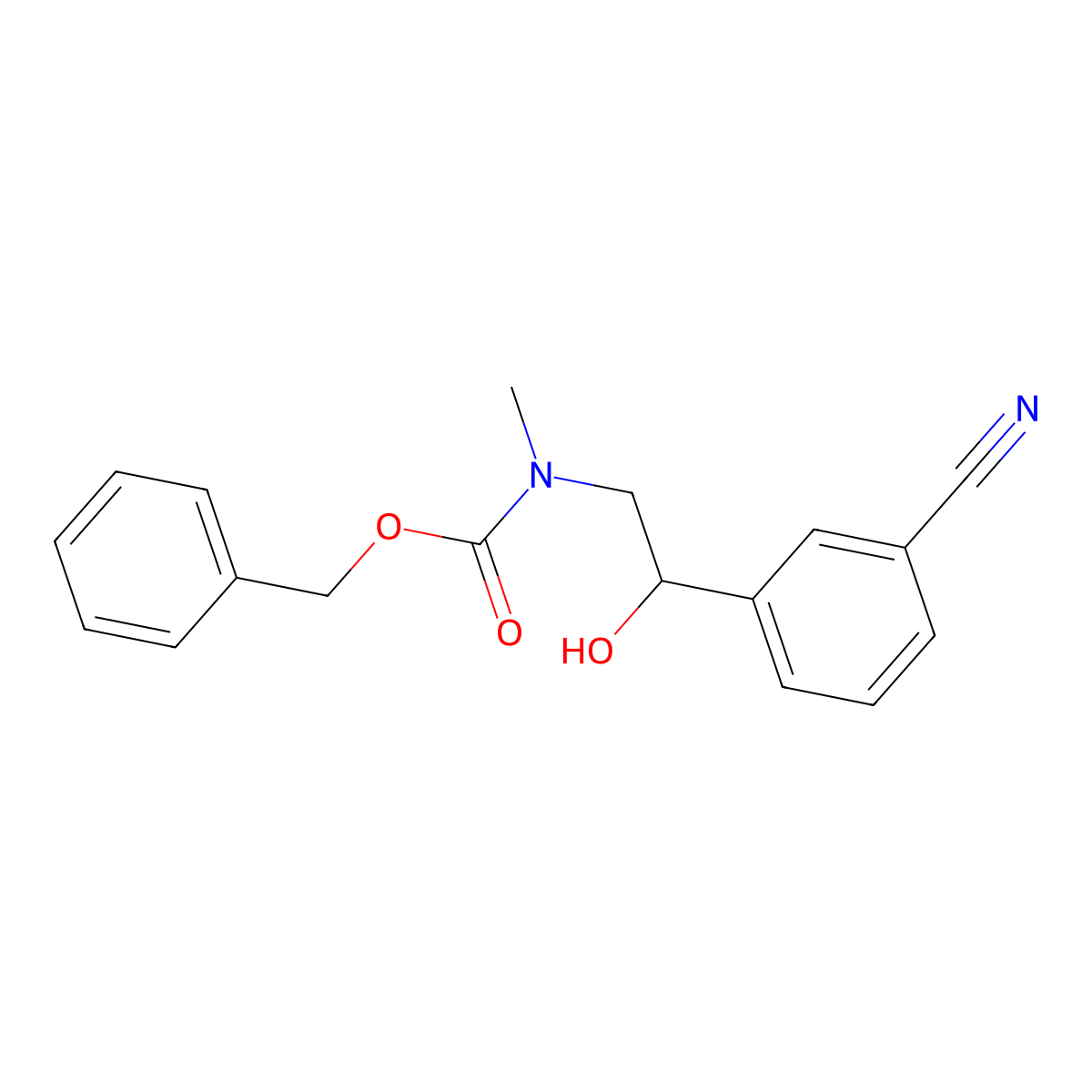 benzyl N-[2-(3-cyanophenyl)-2-hydroxyethyl]-N-methylcarbamate molecular structure, CAS 2680870-35-1