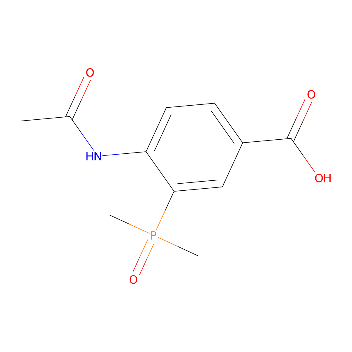 3-(Dimethylphosphoryl)-4-acetamidobenzoic acid molecular structure, CAS 2680870-43-1