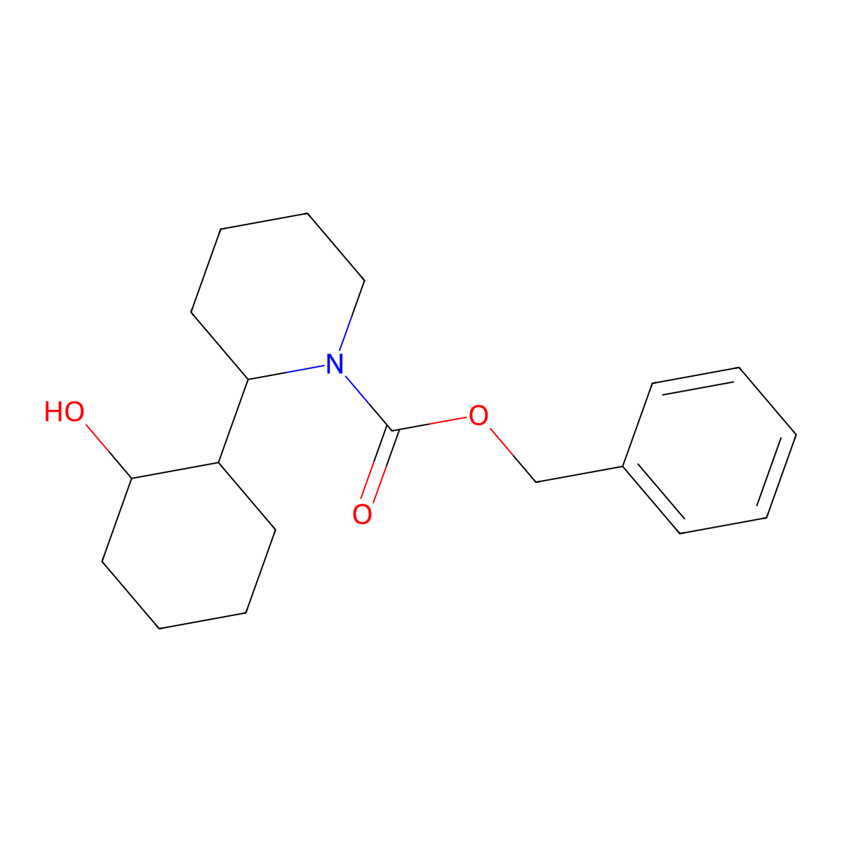 Benzyl 2-(2-hydroxycyclohexyl)piperidine-1-carboxylate molecular structure, CAS 2680870-49-7