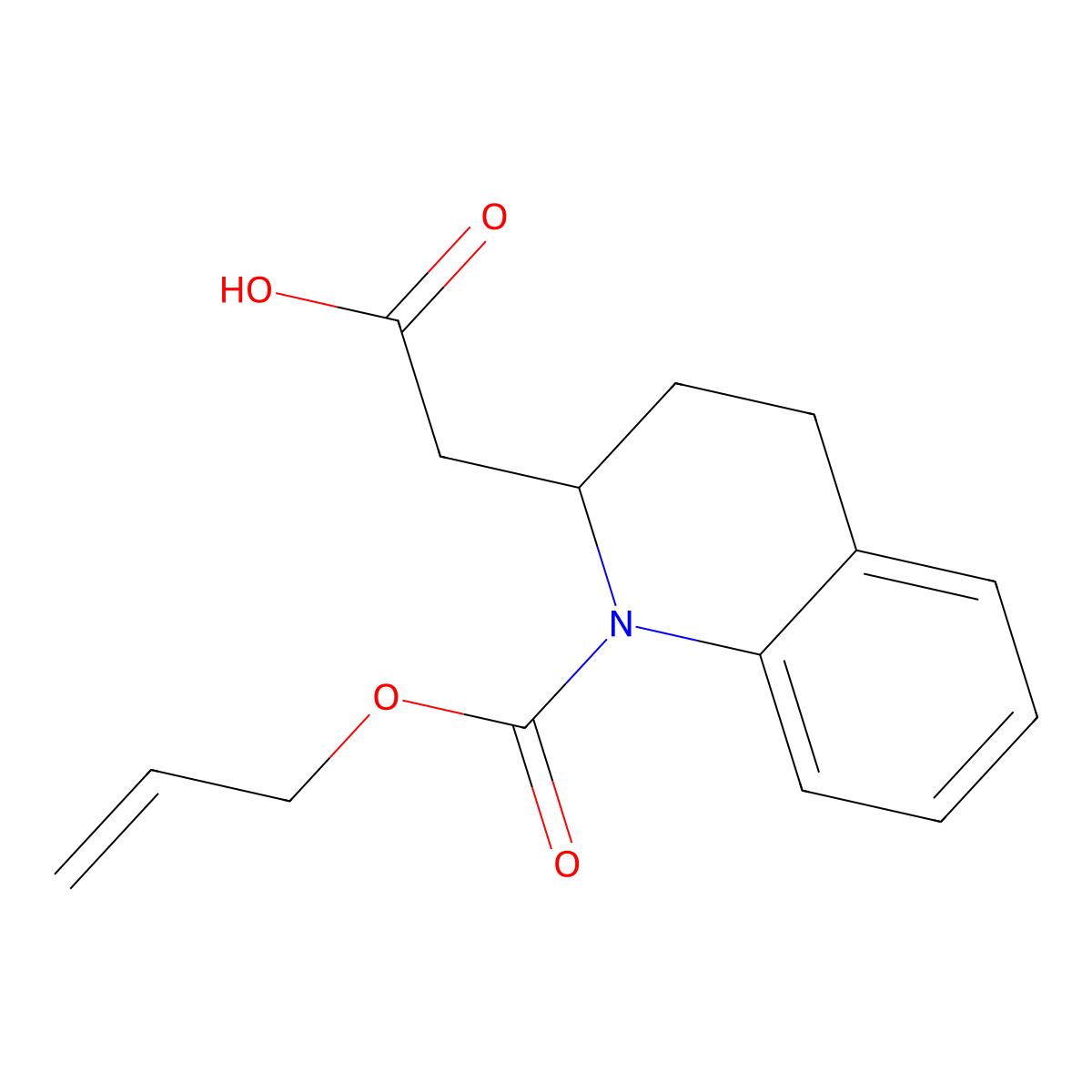 2-{1-[(Prop-2-en-1-yloxy)carbonyl]-1,2,3,4-tetrahydroquinolin-2-yl}acetic acid molecular structure, CAS 2680870-54-4