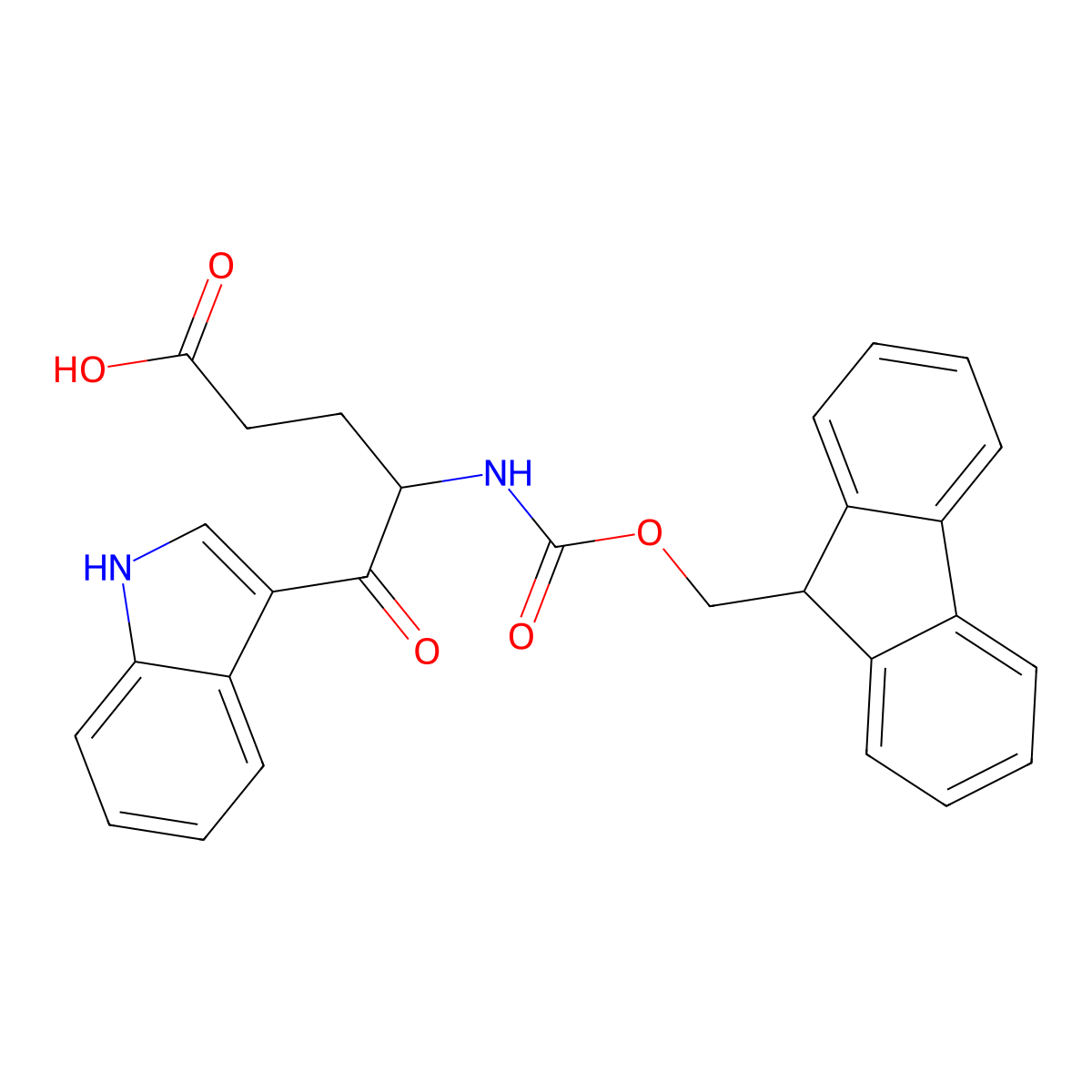 4-({[(9H-fluoren-9-yl)methoxy]carbonyl}amino)-5-(1H-indol-3-yl)-5-oxopentanoic acid molecular structure, CAS 2680870-59-9