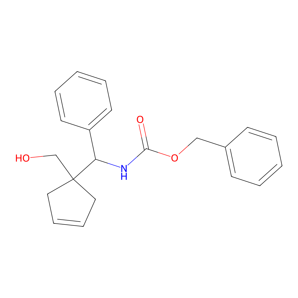 benzyl N-{[1-(hydroxymethyl)cyclopent-3-en-1-yl](phenyl)methyl}carbamate molecular structure, CAS 2680870-62-4