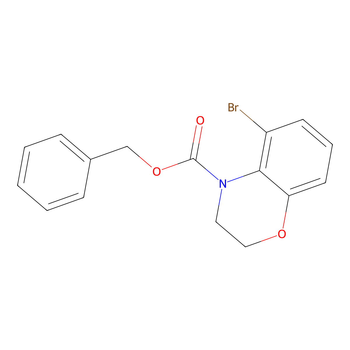 benzyl 5-bromo-3,4-dihydro-2H-1,4-benzoxazine-4-carboxylate molecular structure, CAS 2680870-66-8