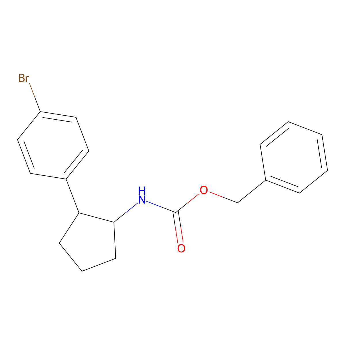 benzyl N-[2-(4-bromophenyl)cyclopentyl]carbamate molecular structure, CAS 2680870-67-9