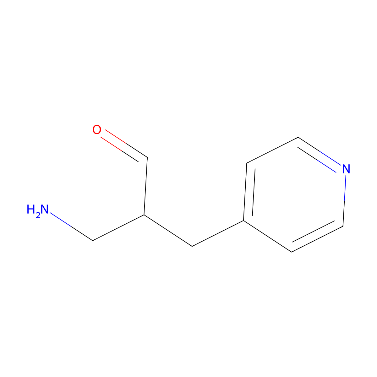 3-Amino-2-[(pyridin-4-yl)methyl]propanal molecular structure, CAS 2680870-68-0