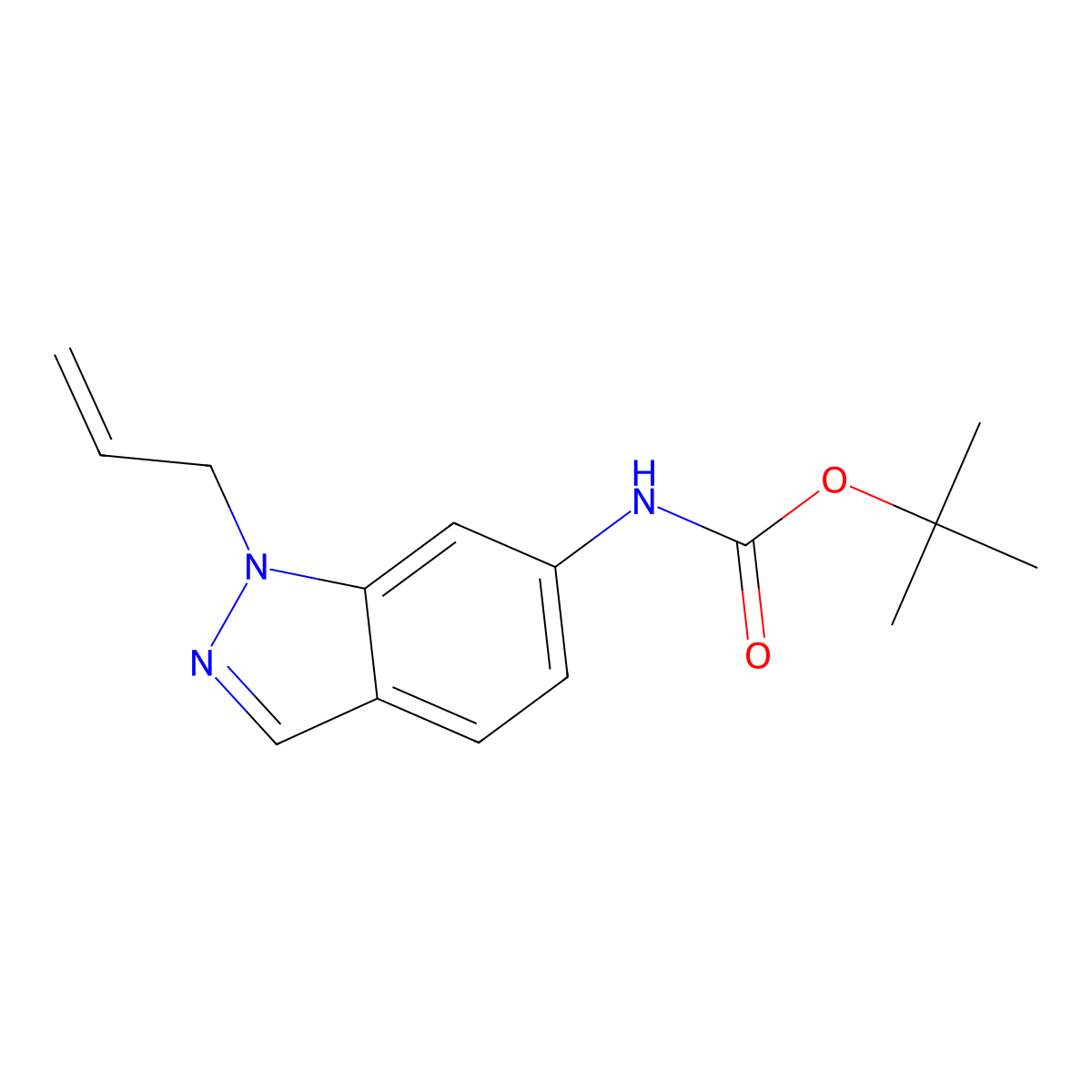 tert-butyl N-[1-(prop-2-en-1-yl)-1H-indazol-6-yl]carbamate molecular structure, CAS 2680870-79-3