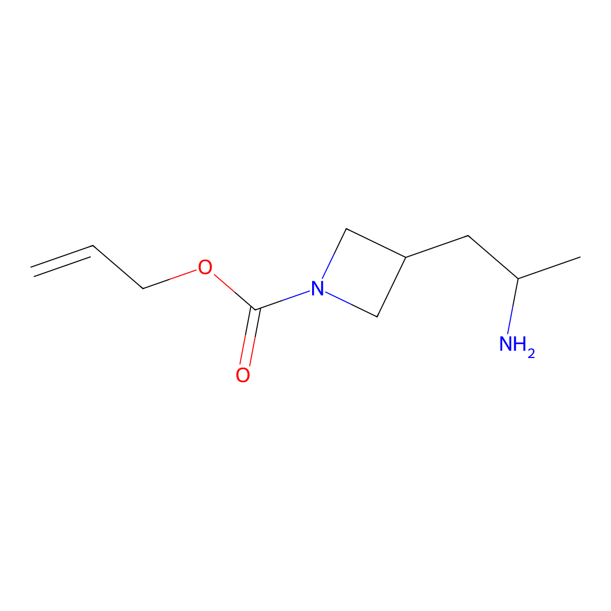 Prop-2-en-1-yl 3-(2-aminopropyl)azetidine-1-carboxylate molecular structure, CAS 2680870-82-8