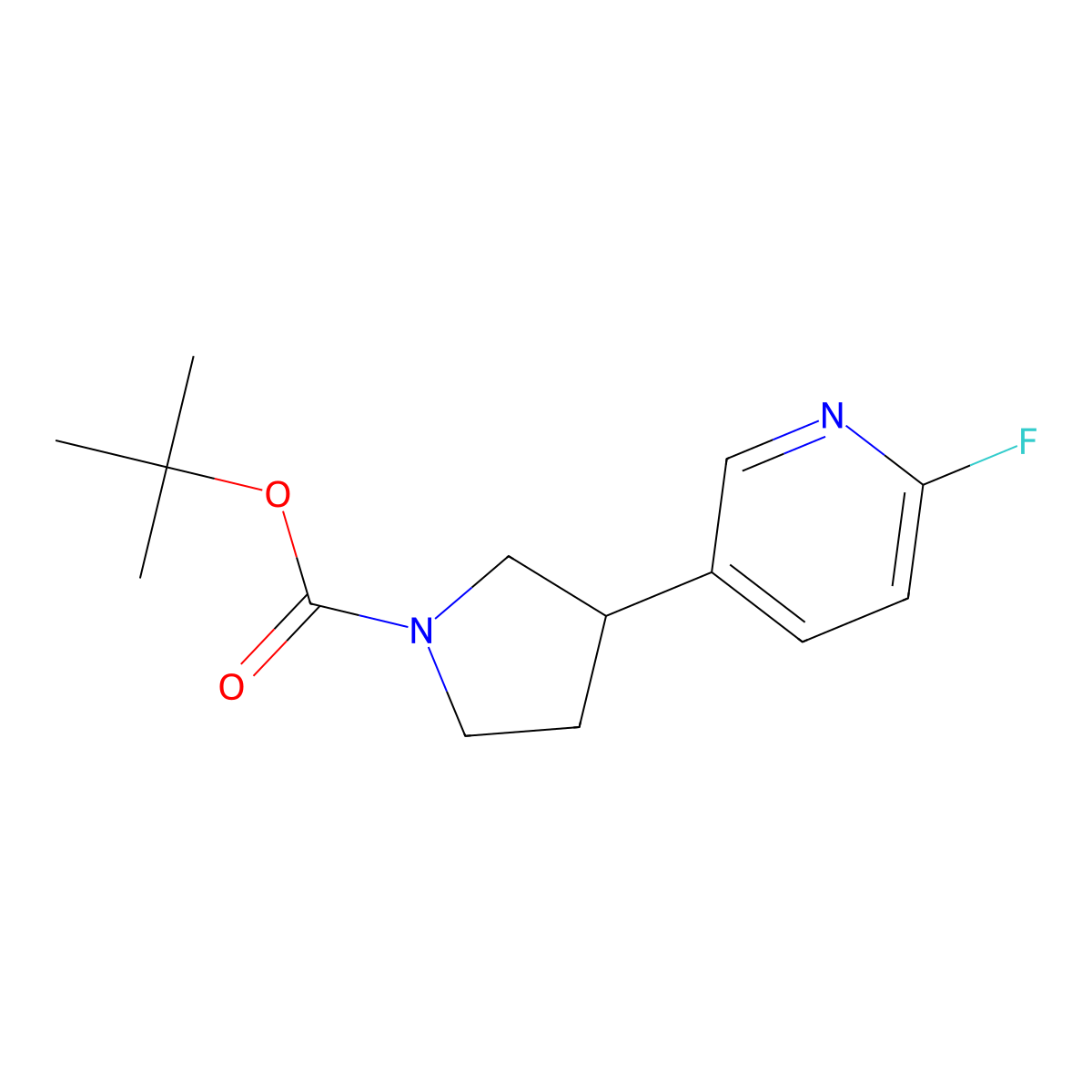 Tert-butyl 3-(6-fluoropyridin-3-yl)pyrrolidine-1-carboxylate molecular structure, CAS 2680870-86-2