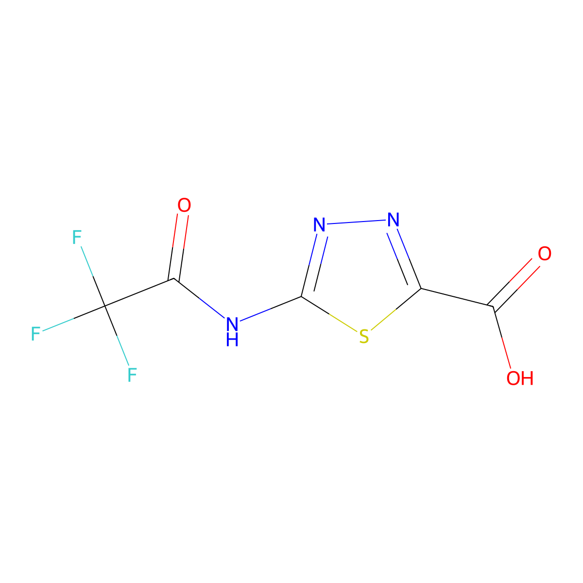 5-(2,2,2-Trifluoroacetamido)-1,3,4-thiadiazole-2-carboxylic acid molecular structure, CAS 2680870-89-5