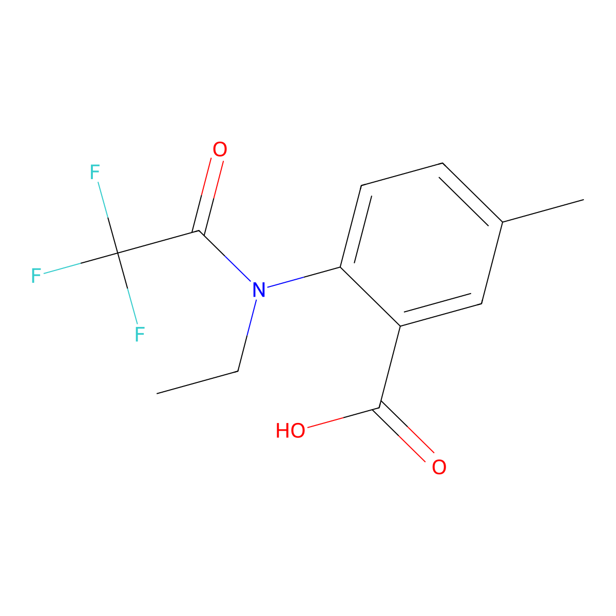 2-(N-ethyl-2,2,2-trifluoroacetamido)-5-methylbenzoic acid molecular structure, CAS 2680870-95-3