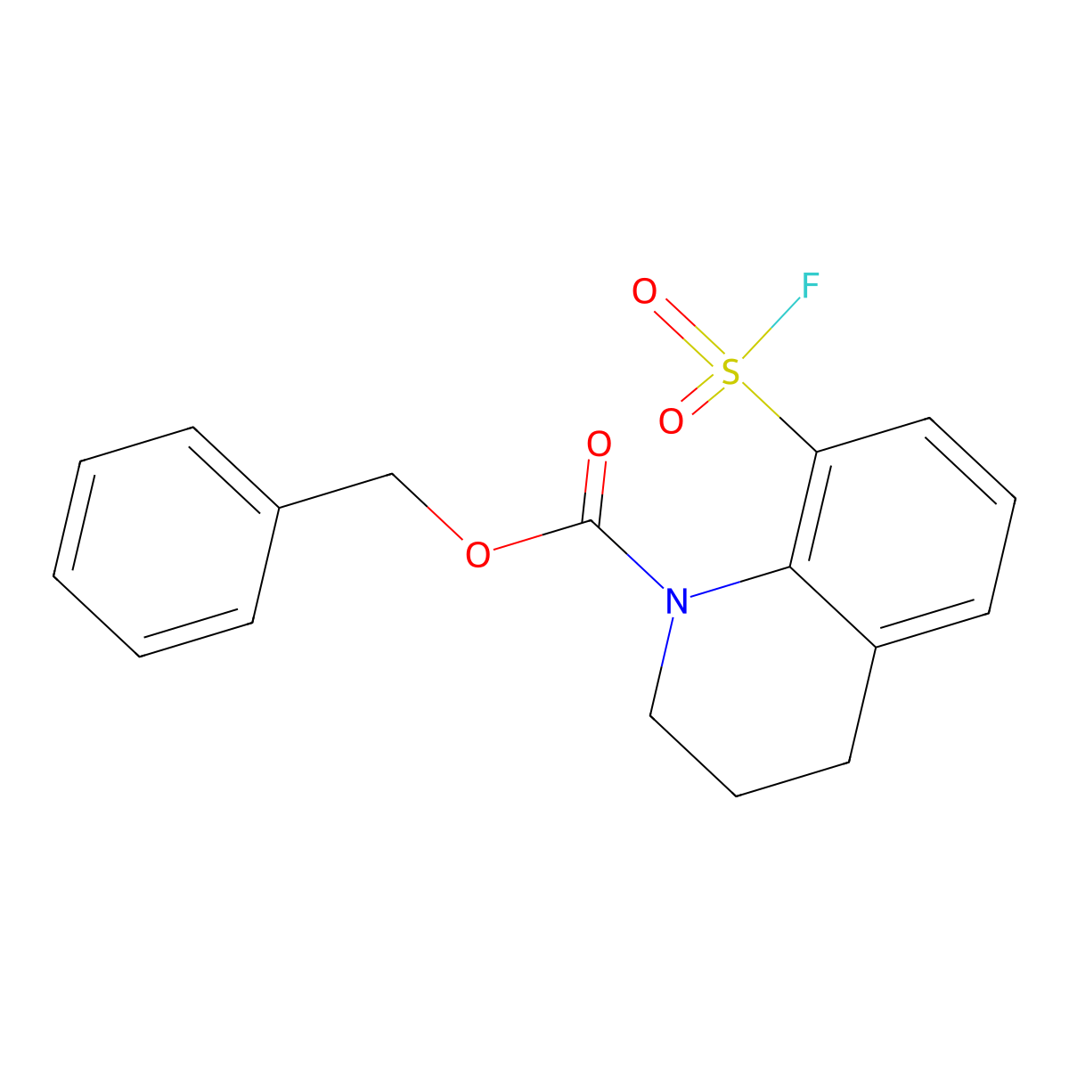 Benzyl 8-(fluorosulfonyl)-1,2,3,4-tetrahydroquinoline-1-carboxylate molecular structure, CAS 2680870-96-4