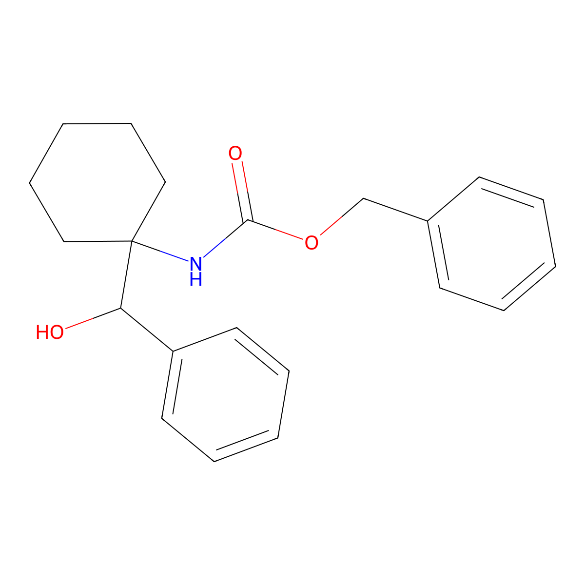 benzyl N-{1-[hydroxy(phenyl)methyl]cyclohexyl}carbamate molecular structure, CAS 2680871-11-6