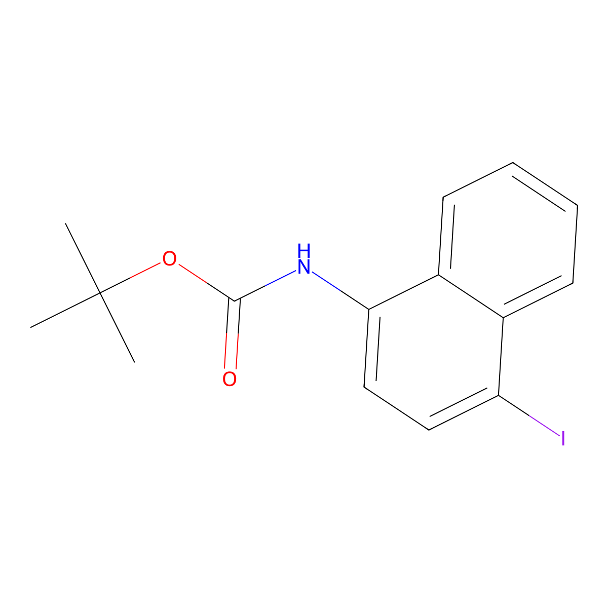tert-butyl N-(4-iodonaphthalen-1-yl)carbamate molecular structure, CAS 2680871-13-8