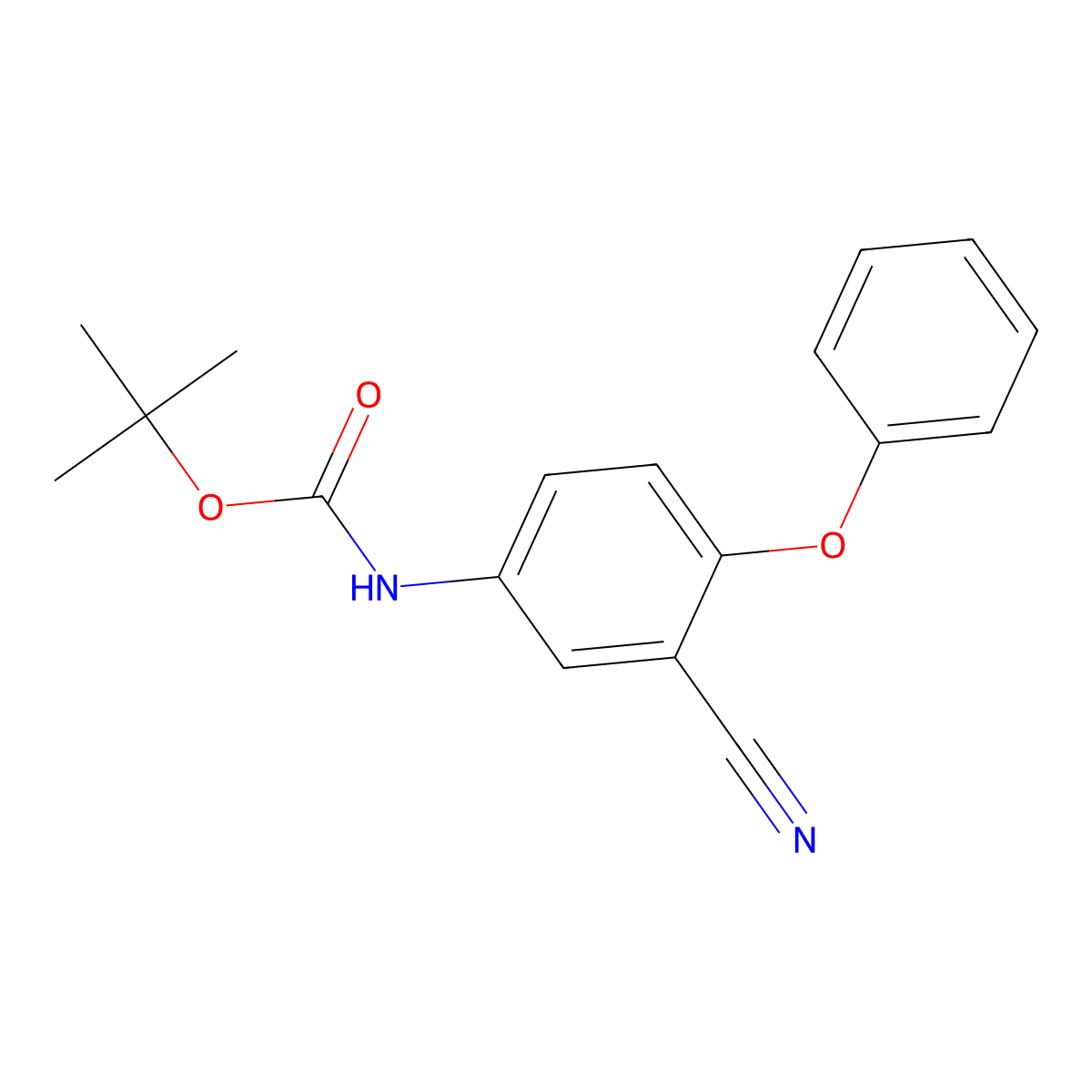 tert-butyl N-(3-cyano-4-phenoxyphenyl)carbamate molecular structure, CAS 2680871-19-4