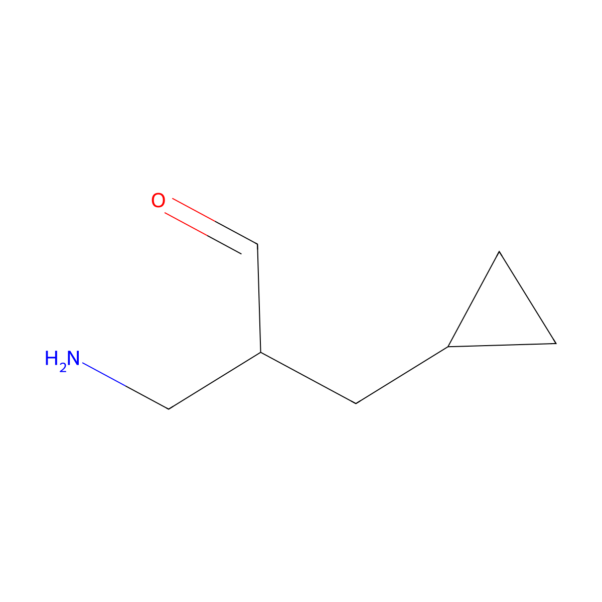 3-Amino-2-(cyclopropylmethyl)propanal molecular structure, CAS 2680871-25-2