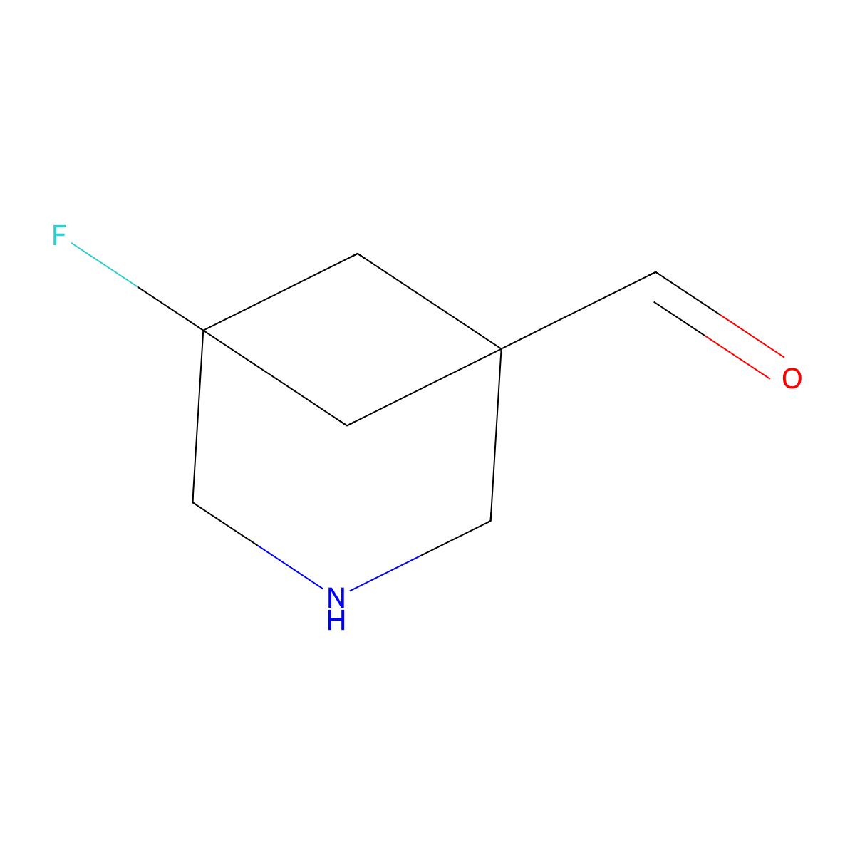 5-Fluoro-3-azabicyclo[3.1.1]heptane-1-carbaldehyde molecular structure, CAS 2680871-28-5