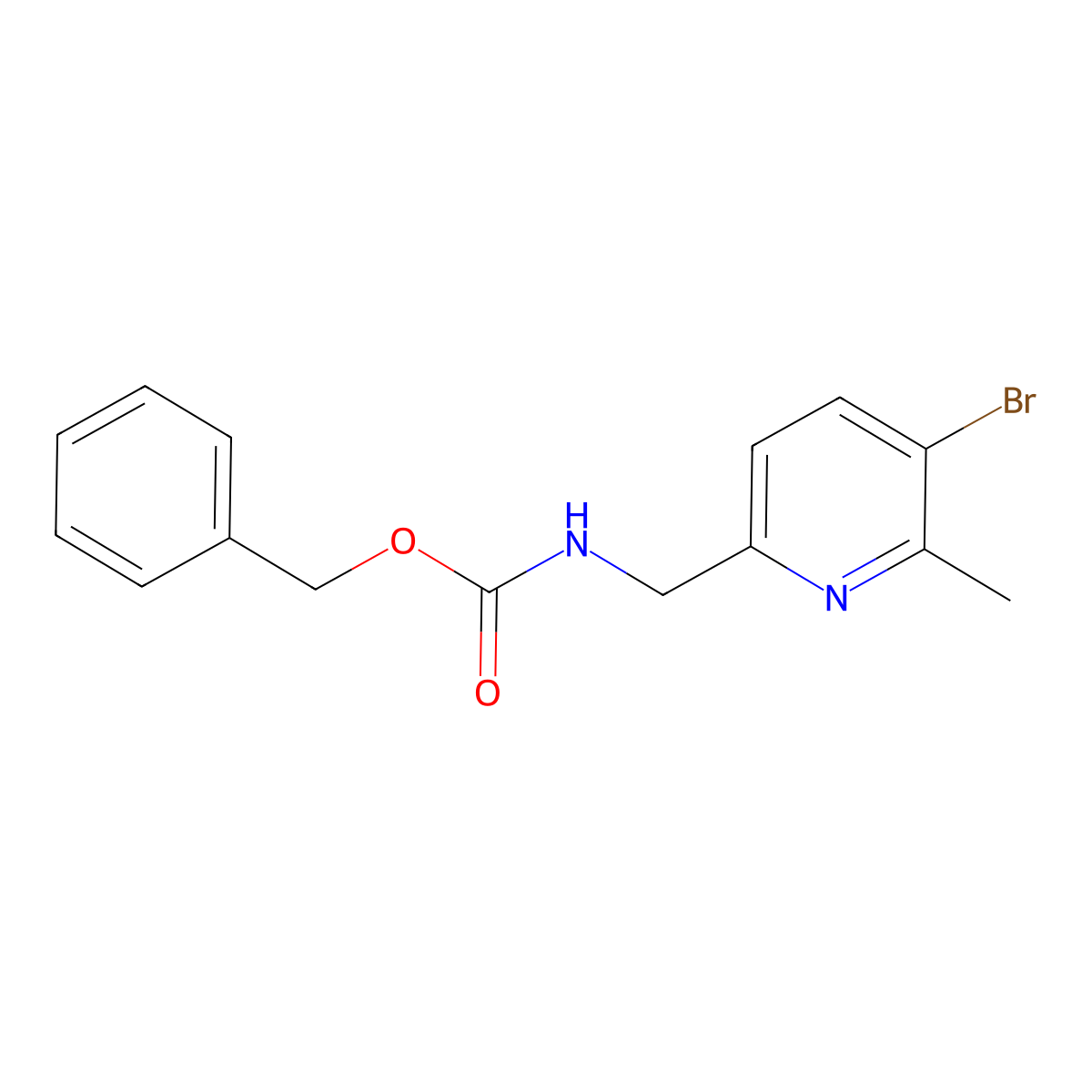 benzyl N-[(5-bromo-6-methylpyridin-2-yl)methyl]carbamate molecular structure, CAS 2680871-31-0