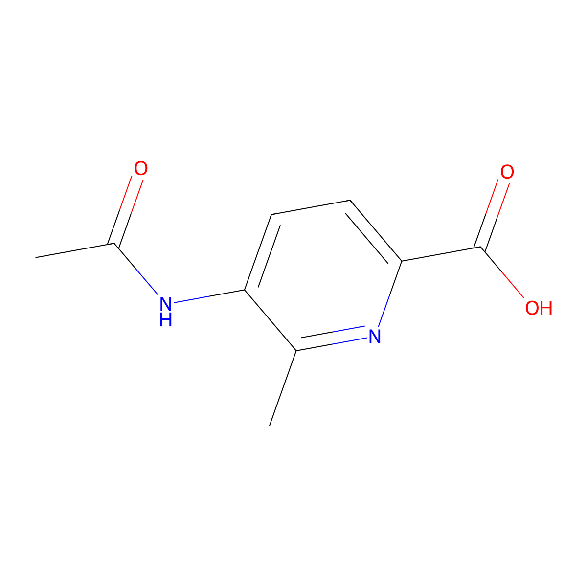 5-Acetamido-6-methylpyridine-2-carboxylic acid molecular structure, CAS 2680871-34-3