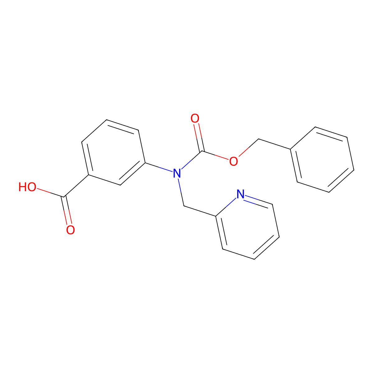 3-{[(Benzyloxy)carbonyl][(pyridin-2-yl)methyl]amino}benzoic acid molecular structure, CAS 2680871-39-8
