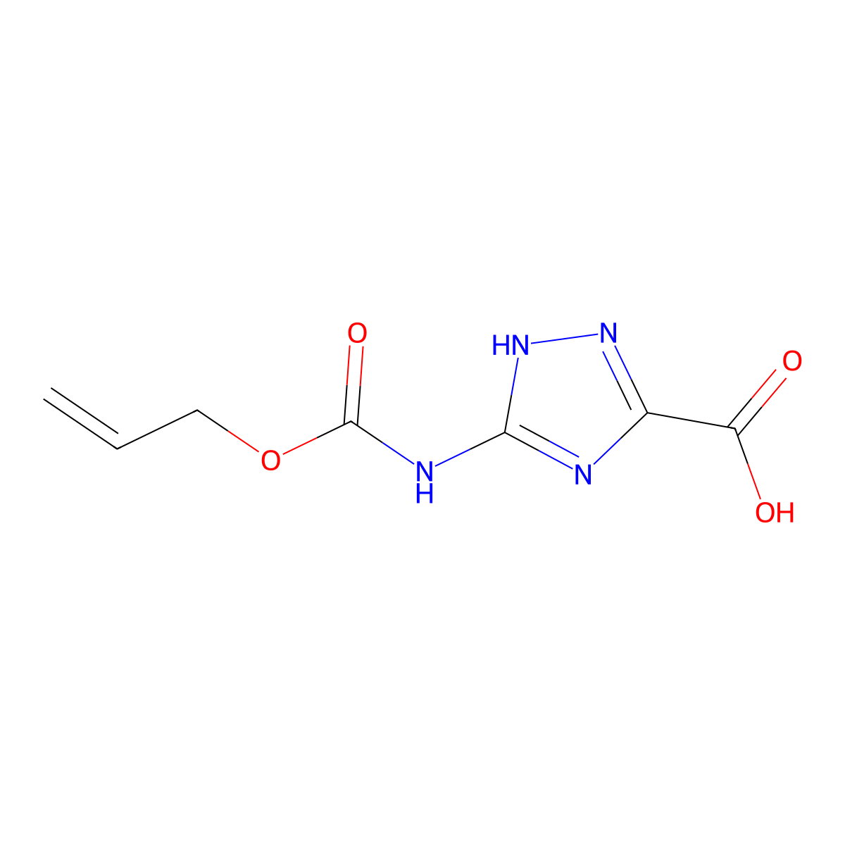 5-{[(prop-2-en-1-yloxy)carbonyl]amino}-1H-1,2,4-triazole-3-carboxylic acid molecular structure, CAS 2680871-42-3