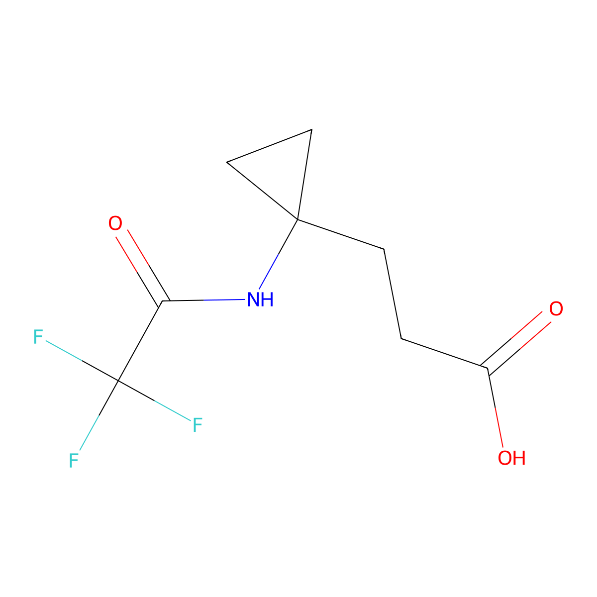 3-[1-(2,2,2-Trifluoroacetamido)cyclopropyl]propanoic acid molecular structure, CAS 2680871-46-7