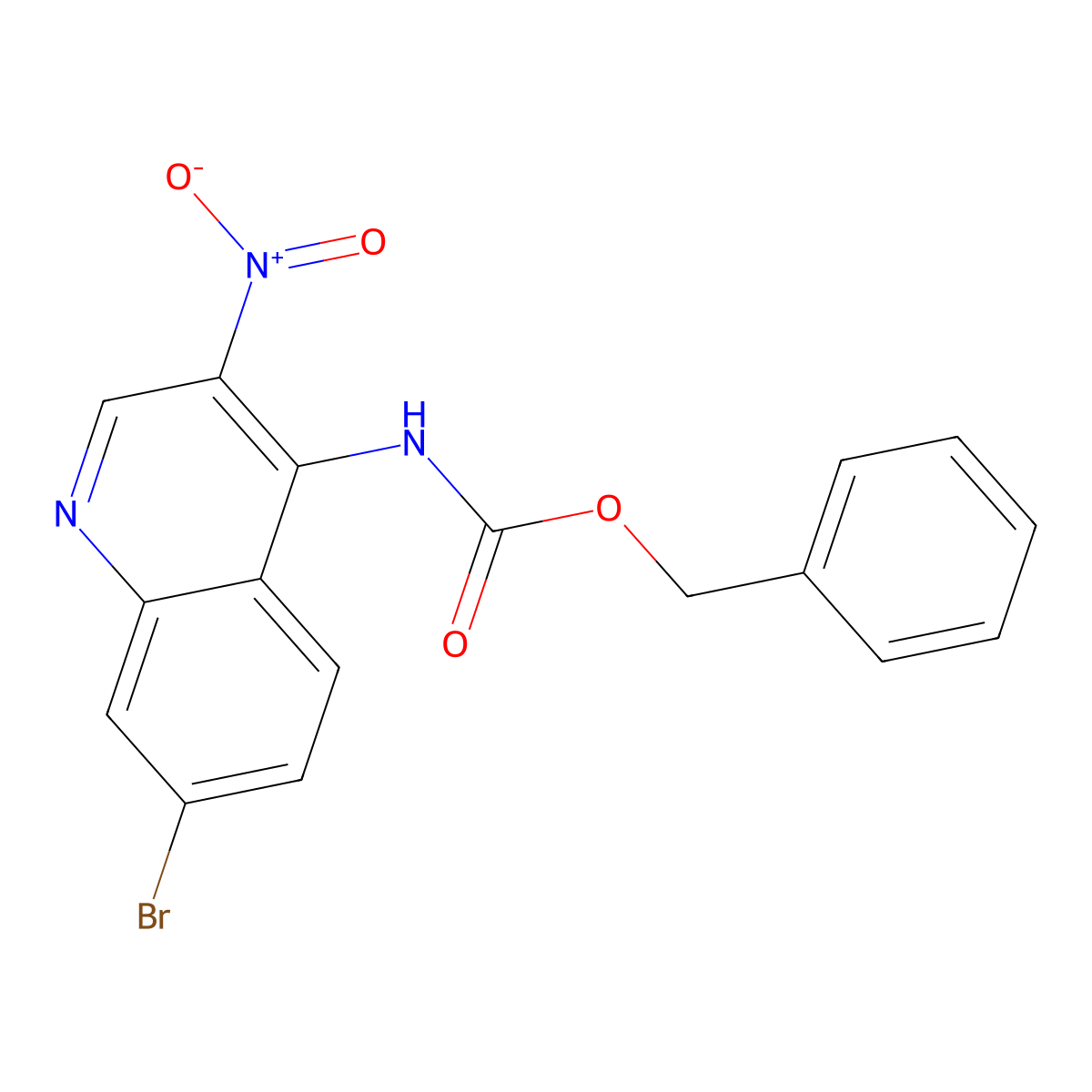 benzyl N-(7-bromo-3-nitroquinolin-4-yl)carbamate molecular structure, CAS 2680871-47-8