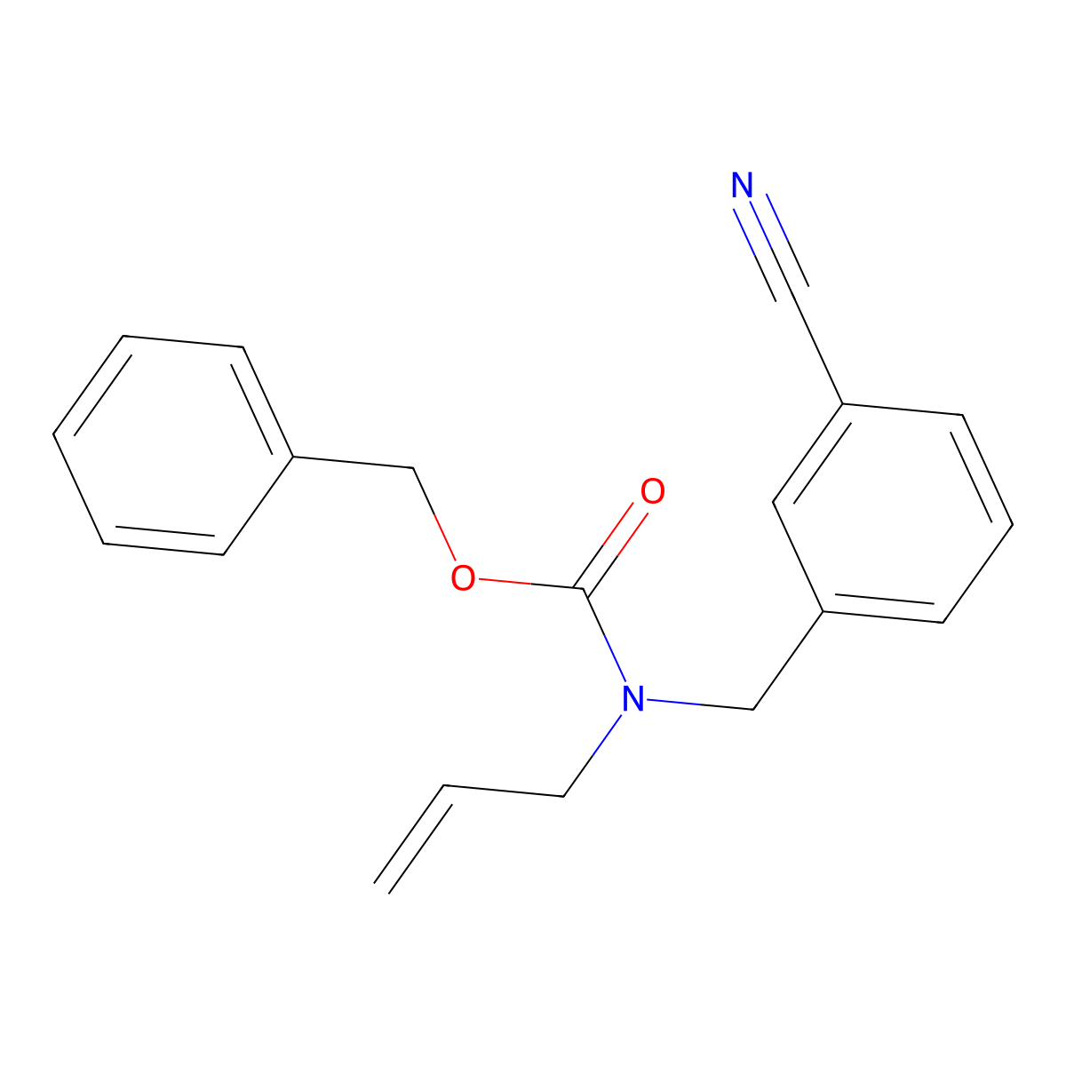 benzyl N-[(3-cyanophenyl)methyl]-N-(prop-2-en-1-yl)carbamate molecular structure, CAS 2680871-59-2
