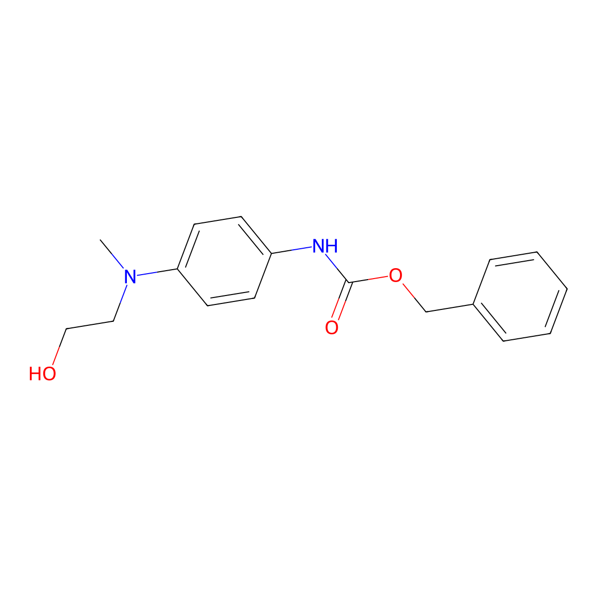 benzyl N-{4-[(2-hydroxyethyl)(methyl)amino]phenyl}carbamate molecular structure, CAS 2680871-71-8