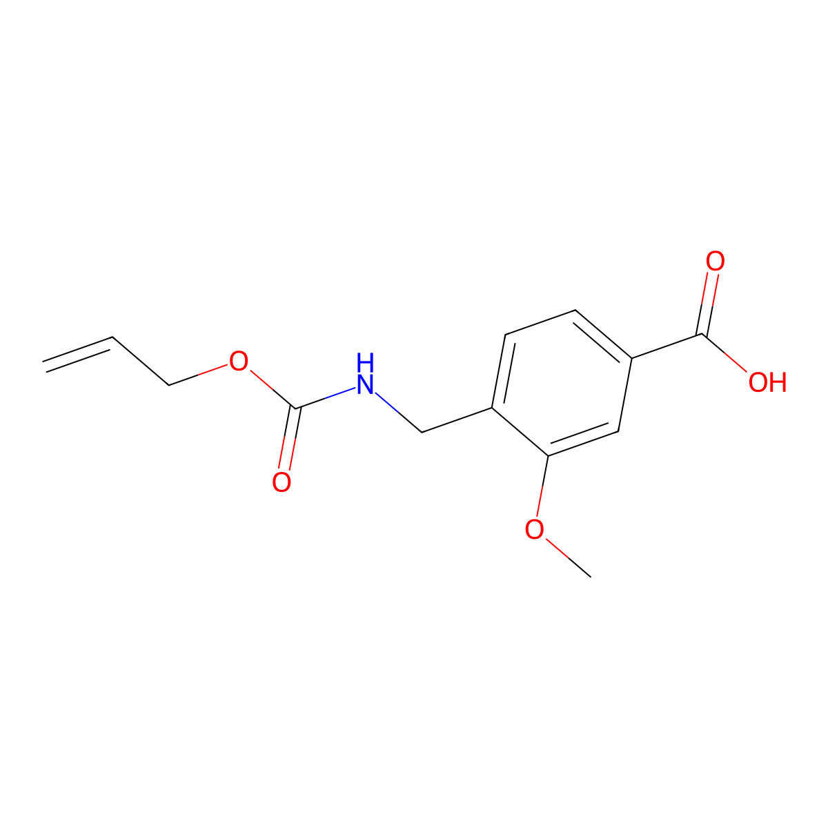 3-Methoxy-4-({[(prop-2-en-1-yloxy)carbonyl]amino}methyl)benzoic acid molecular structure, CAS 2680871-75-2