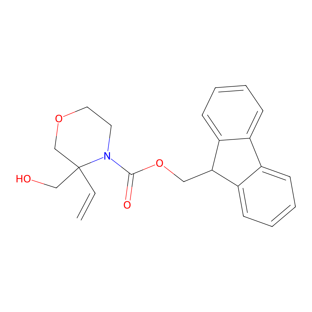 (9H-fluoren-9-yl)methyl 3-ethenyl-3-(hydroxymethyl)morpholine-4-carboxylate molecular structure, CAS 2680871-77-4