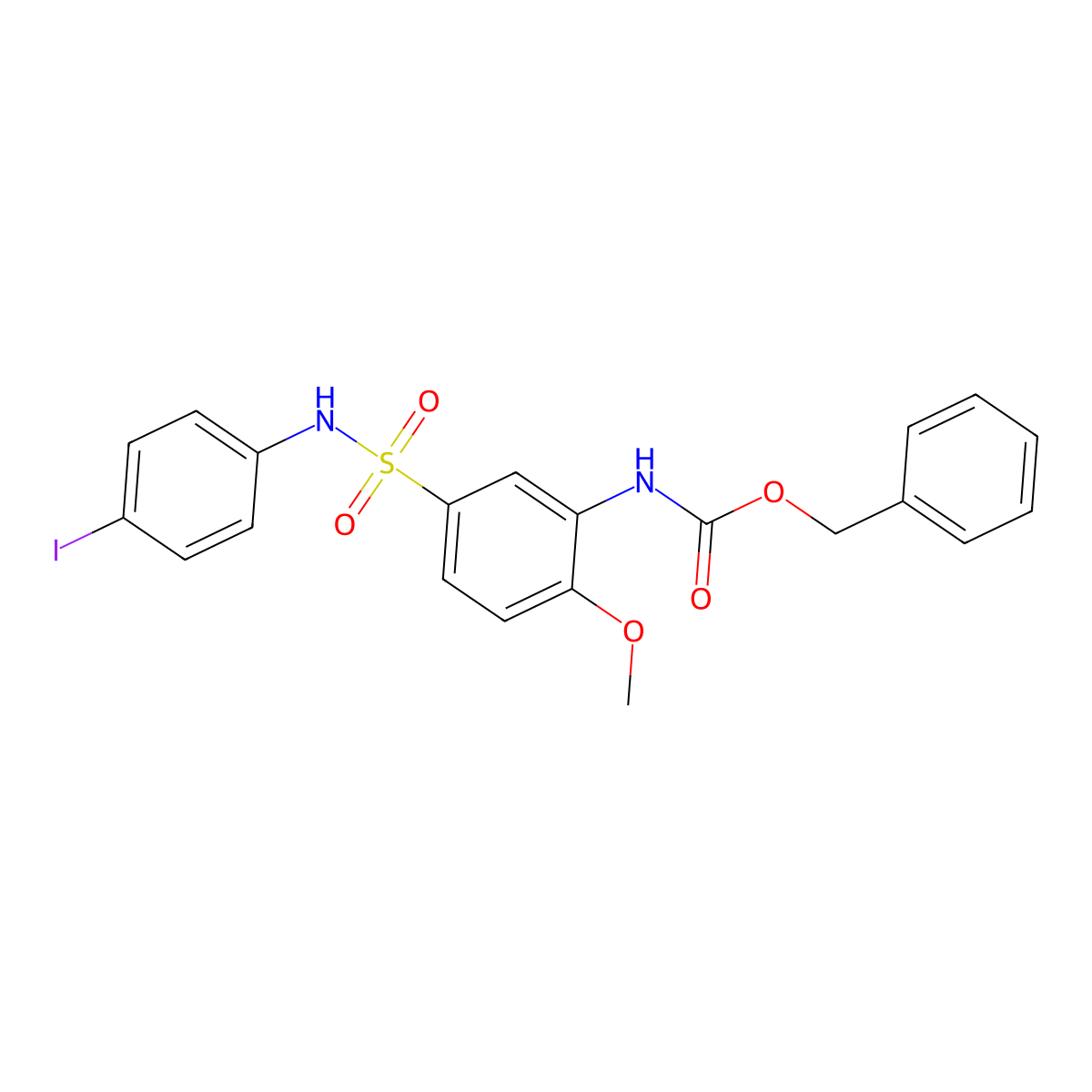 benzyl N-{5-[(4-iodophenyl)sulfamoyl]-2-methoxyphenyl}carbamate molecular structure, CAS 2680871-92-3