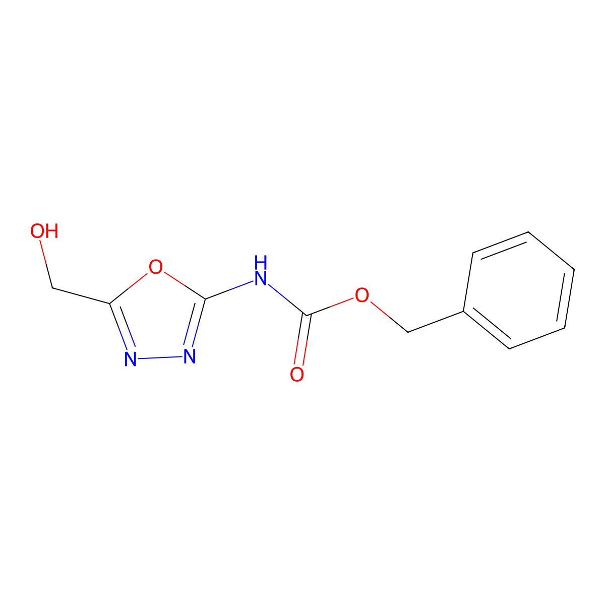 benzyl N-[5-(hydroxymethyl)-1,3,4-oxadiazol-2-yl]carbamate molecular structure, CAS 2680872-11-9