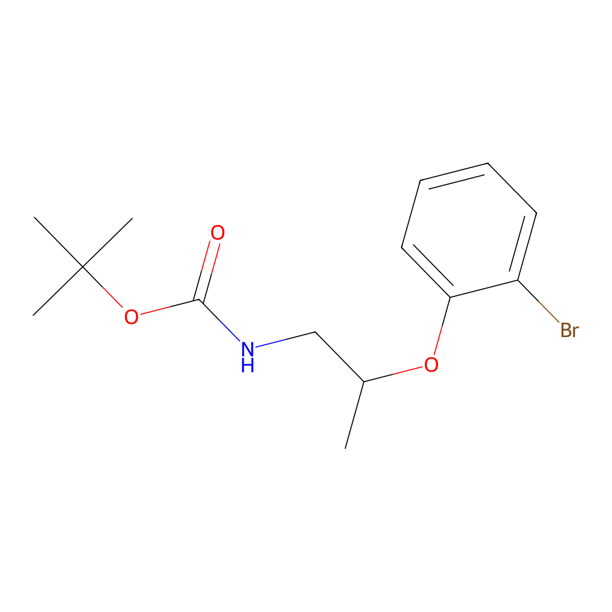 tert-butyl N-[2-(2-bromophenoxy)propyl]carbamate molecular structure, CAS 2680872-14-2