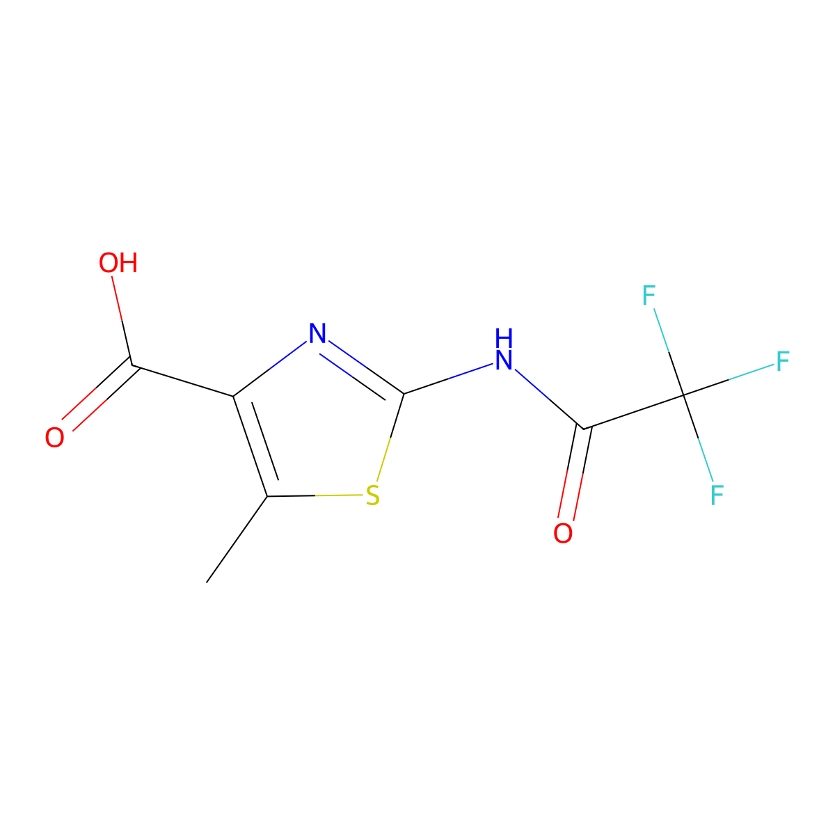 5-Methyl-2-(2,2,2-trifluoroacetamido)-1,3-thiazole-4-carboxylic acid molecular structure, CAS 2680872-16-4