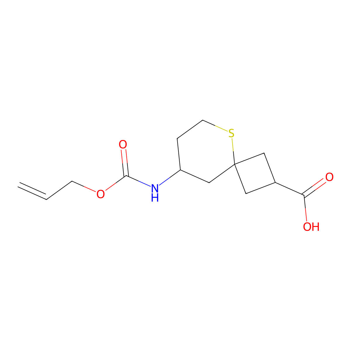 8-{[(Prop-2-en-1-yloxy)carbonyl]amino}-5-thiaspiro[3.5]nonane-2-carboxylic acid molecular structure, CAS 2680872-28-8