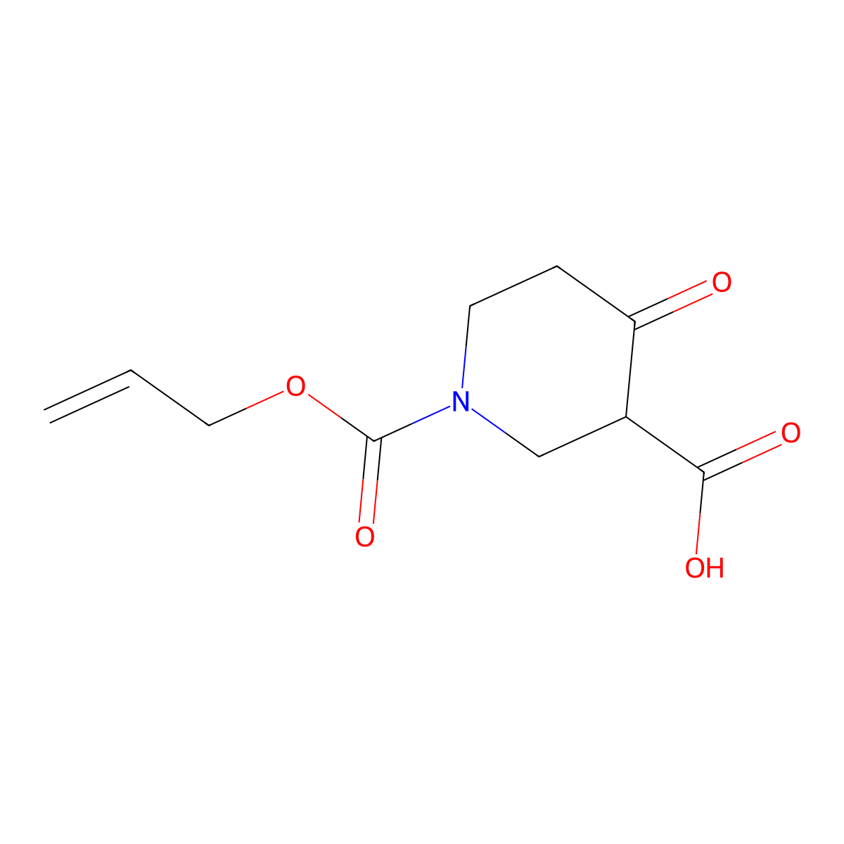 4-Oxo-1-[(prop-2-en-1-yloxy)carbonyl]piperidine-3-carboxylic acid molecular structure, CAS 2680872-36-8