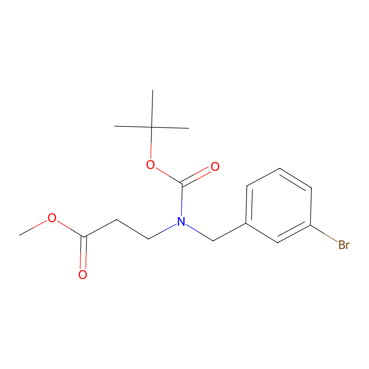 Methyl 3-{[(3-bromophenyl)methyl][(tert-butoxy)carbonyl]amino}propanoate molecular structure, CAS 2680872-45-9