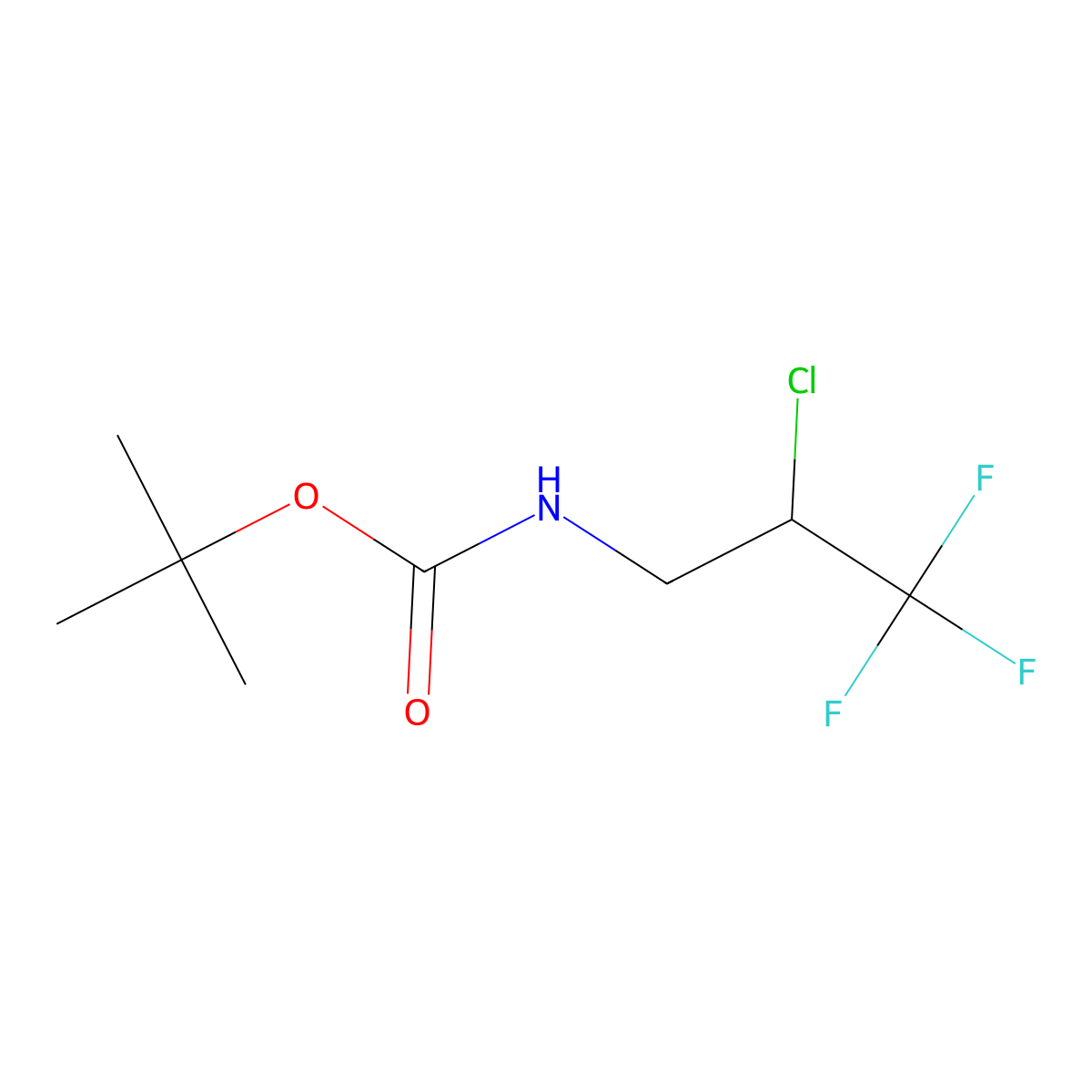 tert-butyl N-(2-chloro-3,3,3-trifluoropropyl)carbamate molecular structure, CAS 2680872-52-8