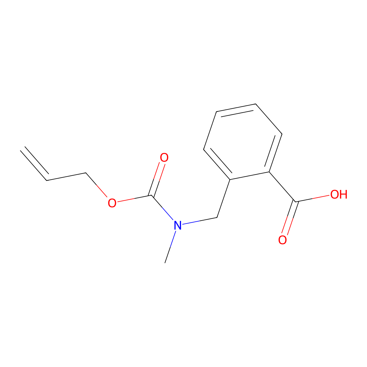 2-({Methyl[(prop-2-en-1-yloxy)carbonyl]amino}methyl)benzoic acid molecular structure, CAS 2680872-55-1