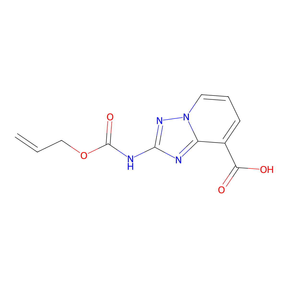 2-{[(Prop-2-en-1-yloxy)carbonyl]amino}-[1,2,4]triazolo[1,5-a]pyridine-8-carboxylic acid molecular structure, CAS 2680872-59-5