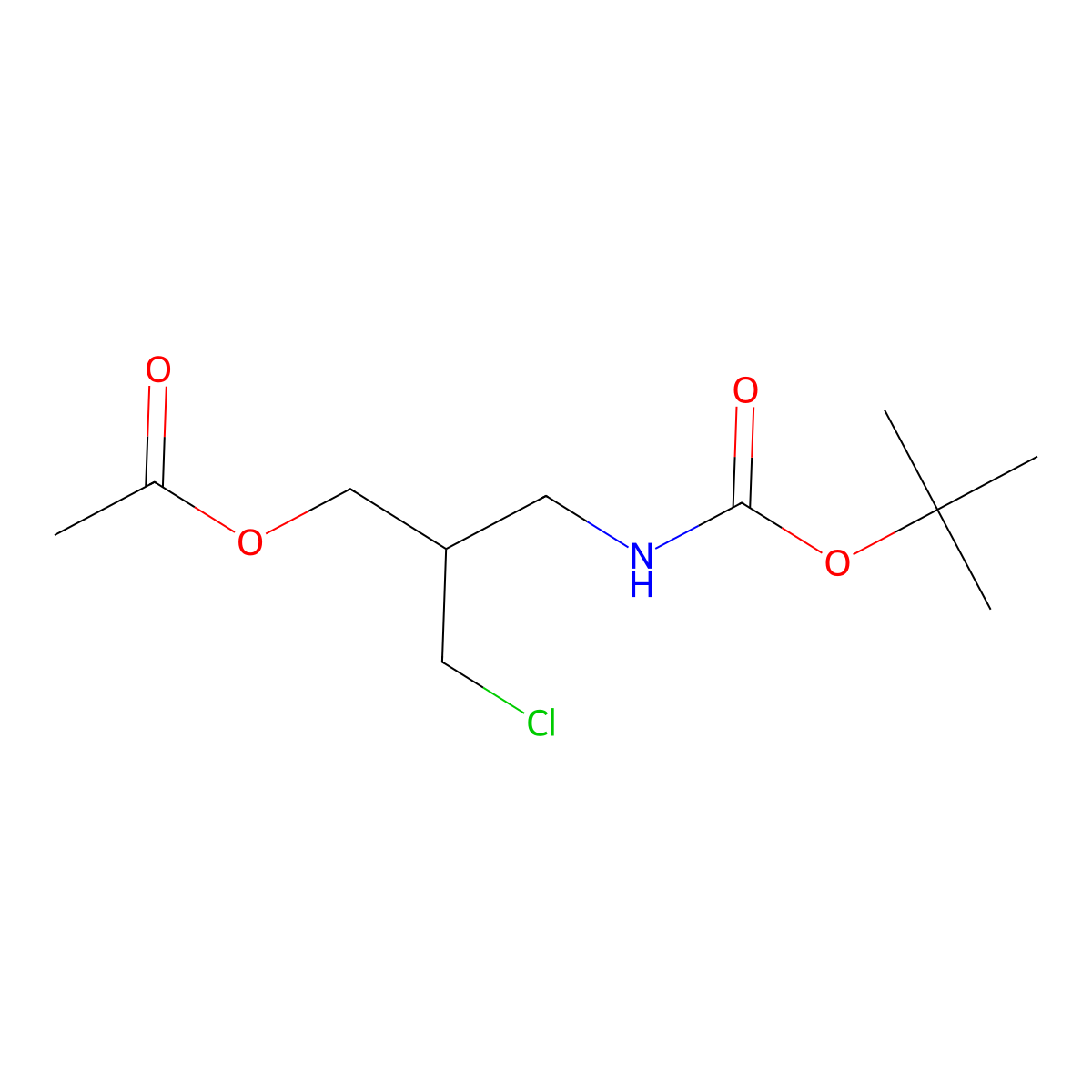3-{[(Tert-butoxy)carbonyl]amino}-2-(chloromethyl)propyl acetate molecular structure, CAS 2680872-67-5