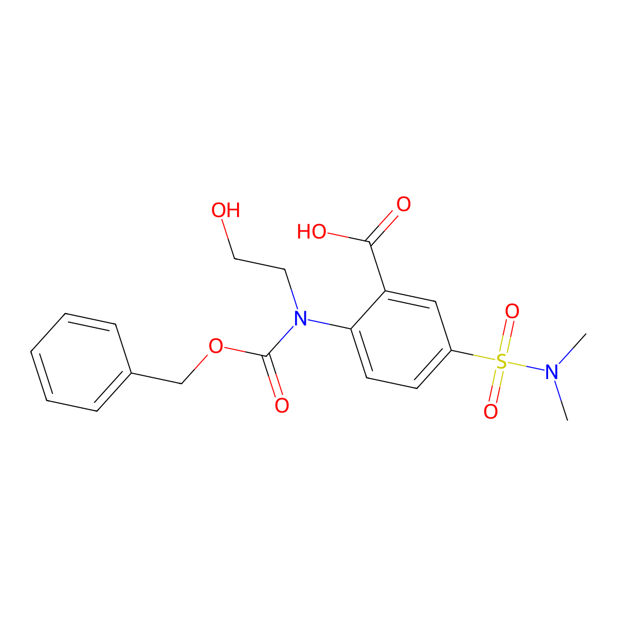 2-{[(Benzyloxy)carbonyl](2-hydroxyethyl)amino}-5-(dimethylsulfamoyl)benzoic acid molecular structure, CAS 2680872-68-6